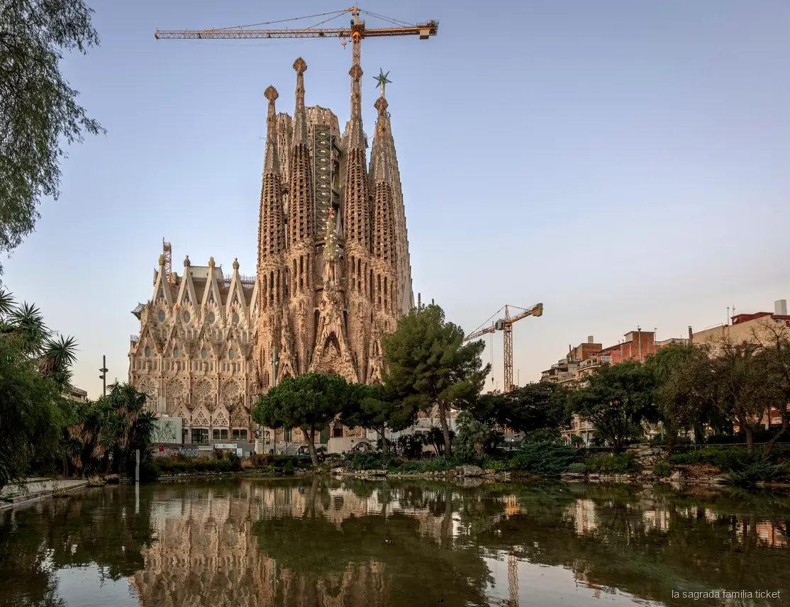 Sagrada Familia skip-the-line entry ticket holder outside the basilica