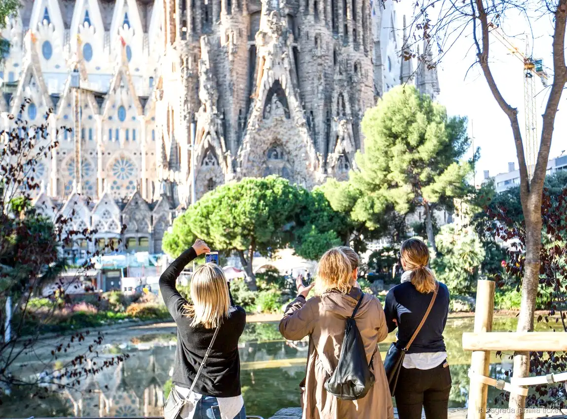 Stained glass windows seen on the Sagrada Familia skip-the-line tour