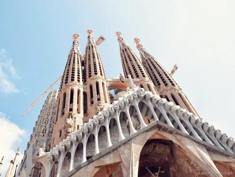 Visita guidata Sagrada Familia salta fila con colonne a forma di albero