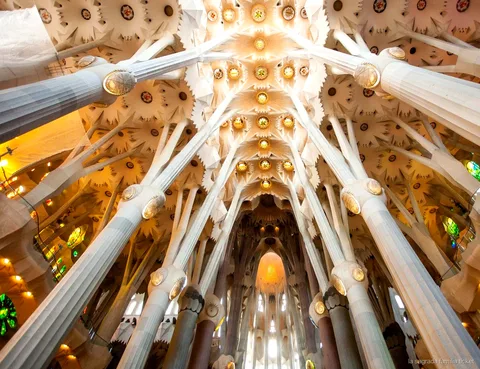 Guida che conduce un gruppo nella visita guidata della Sagrada Familia